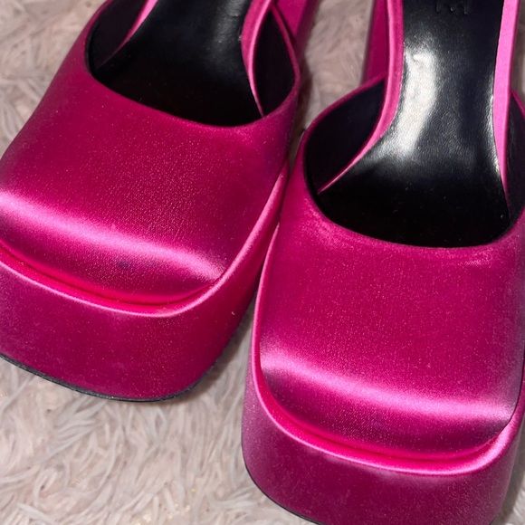 Versace pink satin platform pumps SZ 37 - Picture 7 of 15